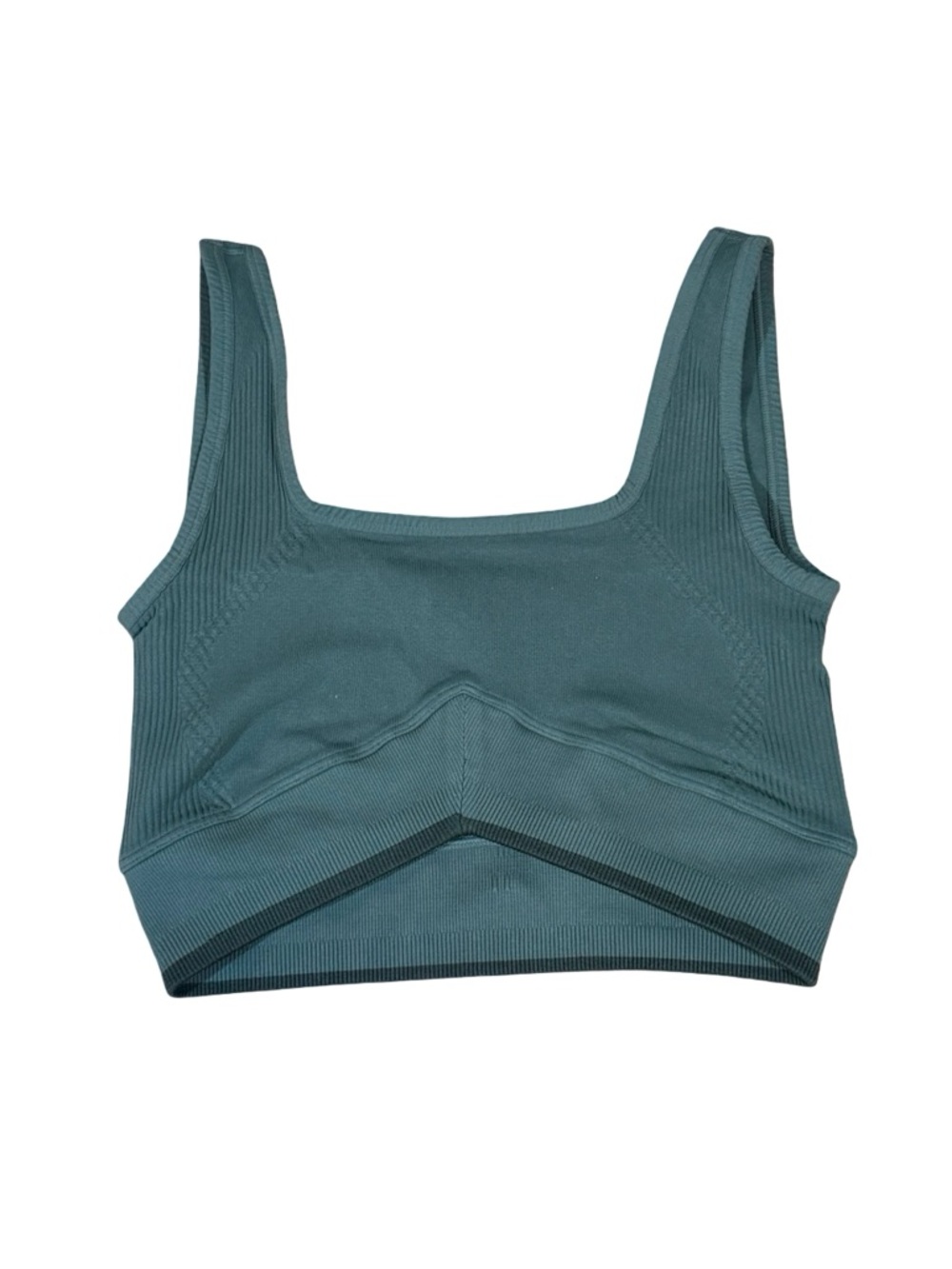Joja Green Ribbed Athletic Tank Top Nylon Spandex Crop NWOT